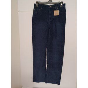 Lands End  Blue Adjustable Waistband  Corduroy Pants Size 16S 28X 30 NWT